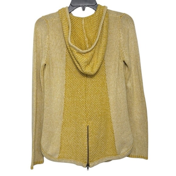 Anthropologie Sparrow Full Zip Hooded Sweater Yellow Women's Small - Picture 2 of 4